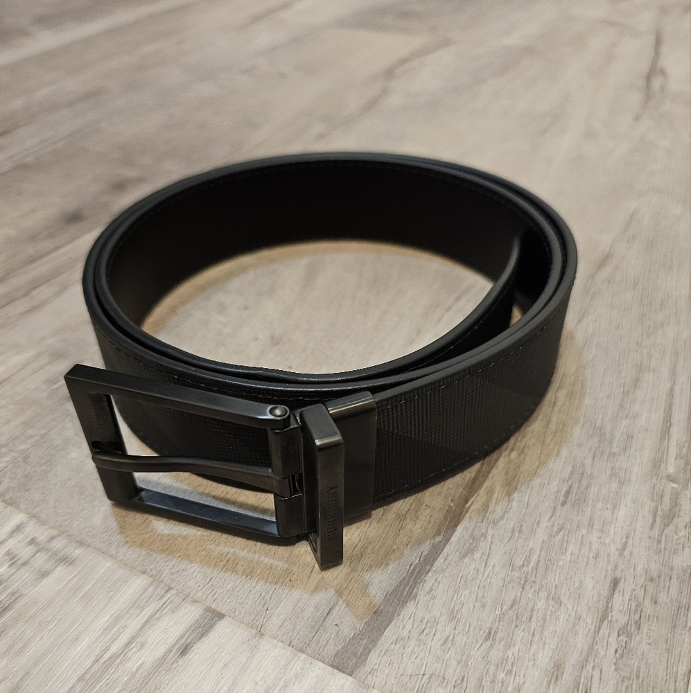 Burberry Reversible Check Belt Grey And Black Size 36/90